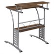 Flash Furniture Clifton Computer Desk in Rustic Walnut and Silver