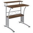 Flash Furniture Clifton Computer Desk in Rustic Walnut and Silver