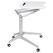 Flash Furniture Sit Down and Stand Up Desk in White and Silver