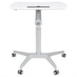 Flash Furniture Sit Down and Stand Up Desk in White and Silver