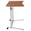 Flash Furniture Sit Down and Stand Up Desk in Cherry and Silver