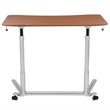 Flash Furniture Sit Down and Stand Up Desk in Cherry and Silver