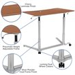 Flash Furniture Sit Down and Stand Up Desk in Cherry and Silver
