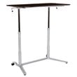 Flash Furniture Sit Down and Stand Up Desk in Dark Wood Grain and Silver