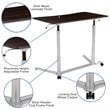 Flash Furniture Sit Down and Stand Up Desk in Dark Wood Grain and Silver