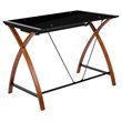 Flash Furniture Glass Top Computer Desk in Black and Cherry