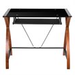 Flash Furniture Glass Top Computer Desk in Black and Cherry