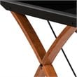 Flash Furniture Glass Top L Shaped Computer Desk in Black and Cherry