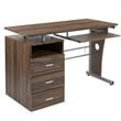 Flash Furniture Pedestal Computer Desk in Rustic Walnut