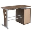 Flash Furniture Pedestal Computer Desk in Rustic Walnut