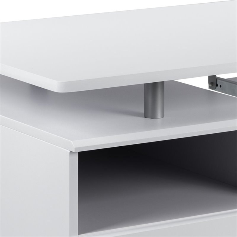 Flash Furniture Pedestal Computer Desk in White