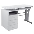 Flash Furniture Pedestal Computer Desk in White