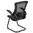 Flash Furniture Mesh Leather Sled Office Side Chair in Black