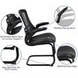 Flash Furniture Mesh Leather Sled Office Side Chair in Black