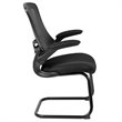 Flash Furniture Mesh Sled Office Side Chair in Black