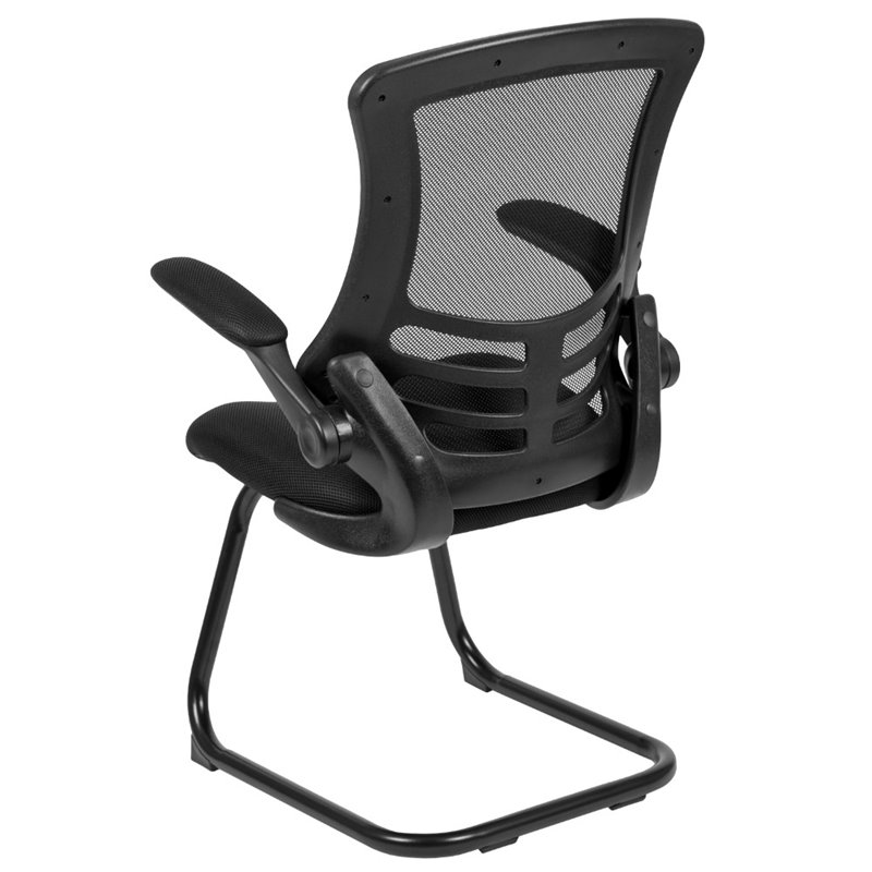 Flash Furniture Mesh Sled Office Side Chair in Black