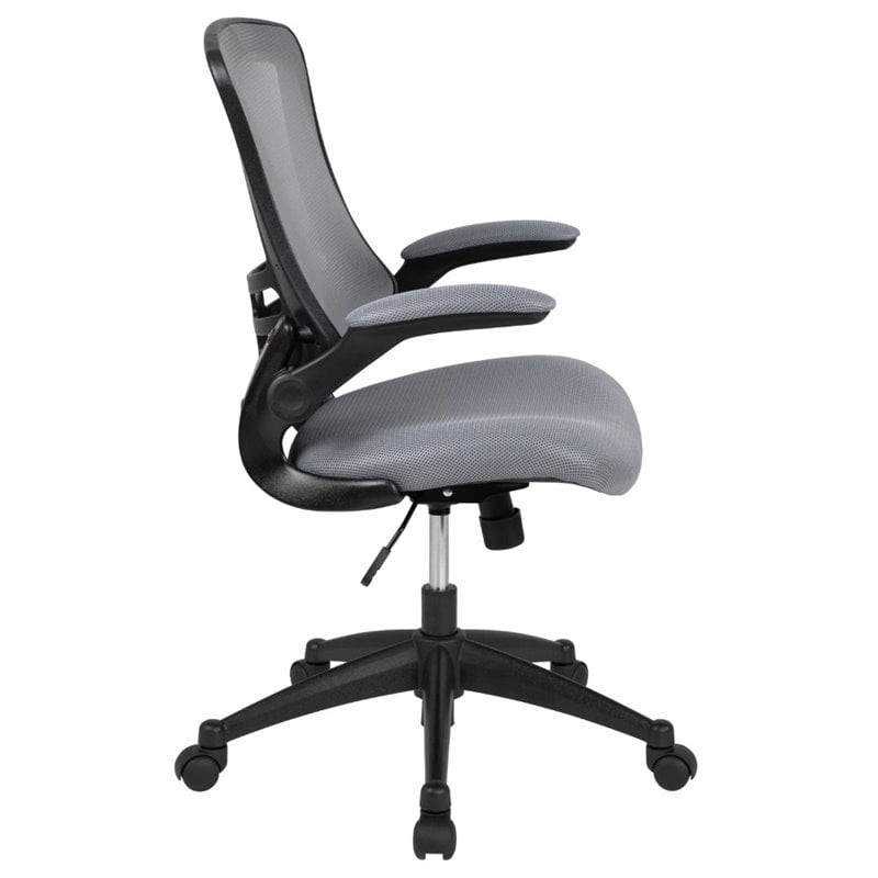 flash furniture mid back mesh office swivel chair in dark gray