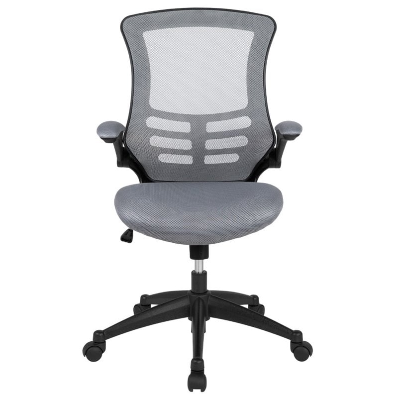 flash furniture mid back mesh office swivel chair in dark gray