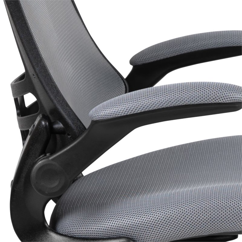 flash furniture mid back mesh office swivel chair in dark gray
