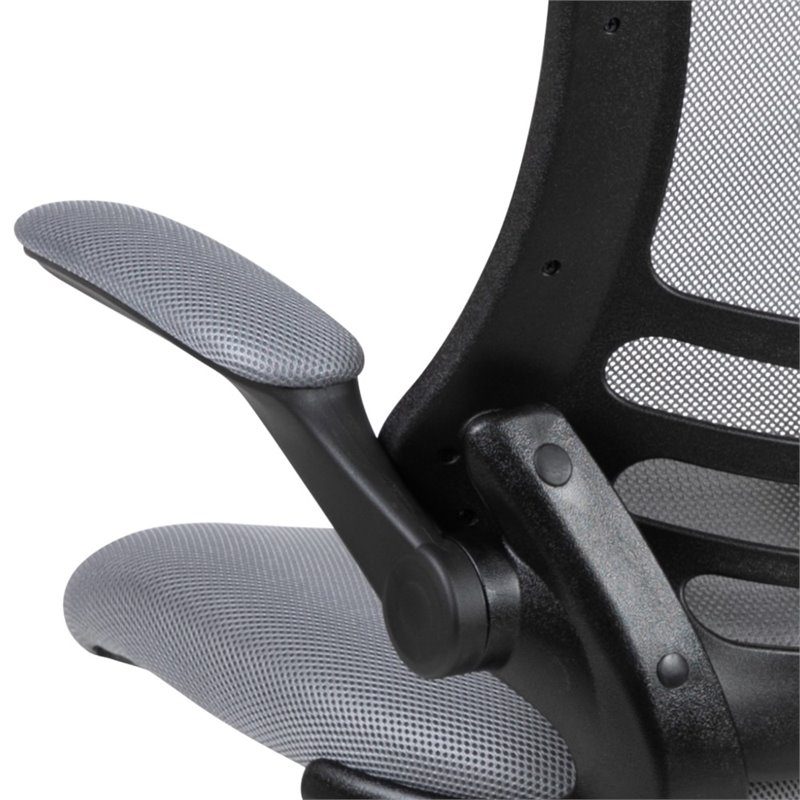 flash furniture mid back mesh office swivel chair in dark gray