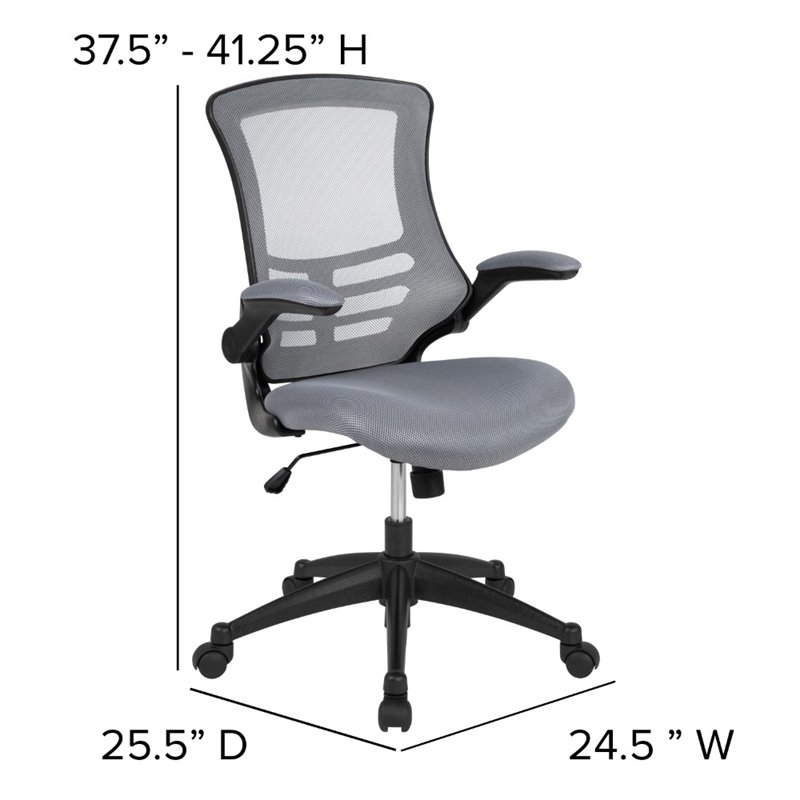 flash furniture mid back mesh office swivel chair in dark gray