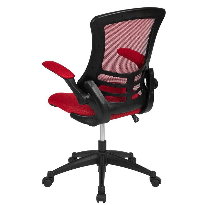 Flash Furniture Mid Back Mesh Office Swivel Chair in Red