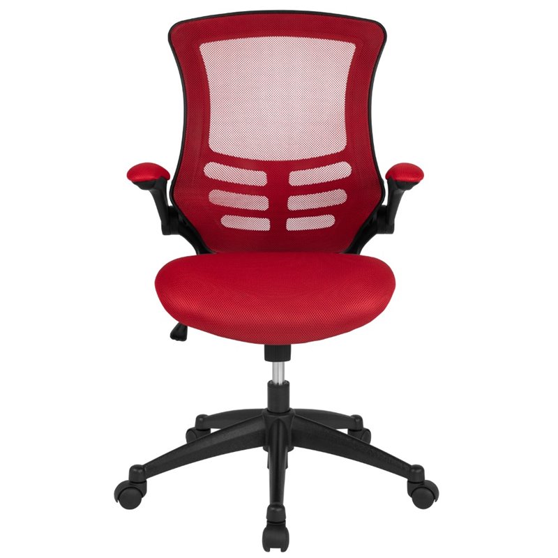 Flash Furniture Mid Back Mesh Office Swivel Chair in Red