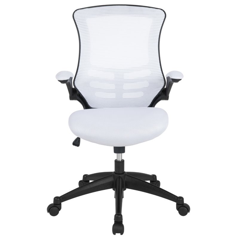 Flash Furniture Mid Back Mesh Office Swivel Chair in White