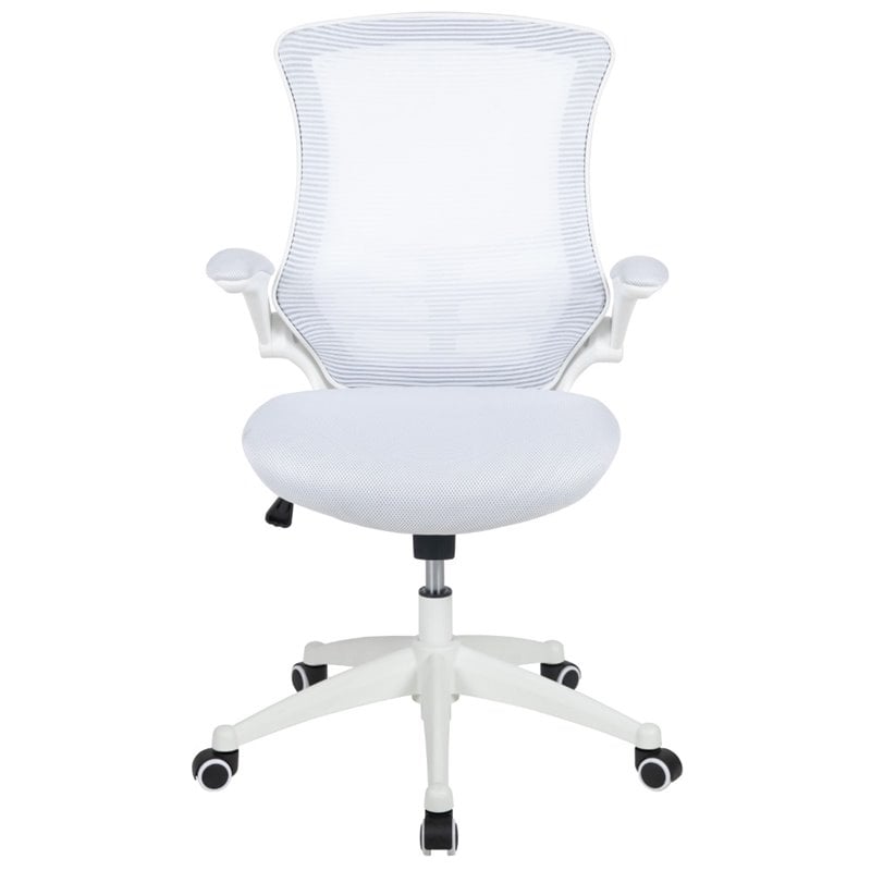 Flash Furniture Mid Back Mesh Office Swivel Chair in White