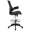 Flash Furniture Mid Back Mesh Leather Drafting Chair in Black