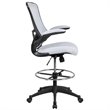Flash Furniture Mid Back Mesh Drafting Stool in White