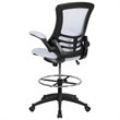 Flash Furniture Mid Back Mesh Drafting Stool in White