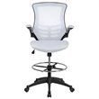 Flash Furniture Mid Back Mesh Drafting Stool in White