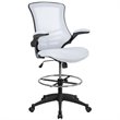 Flash Furniture Mid Back Mesh Drafting Stool in White