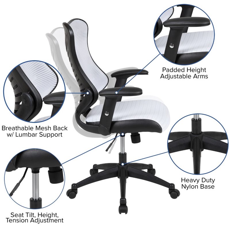 Flash Furniture High Back Executive Office Swivel Chair in White