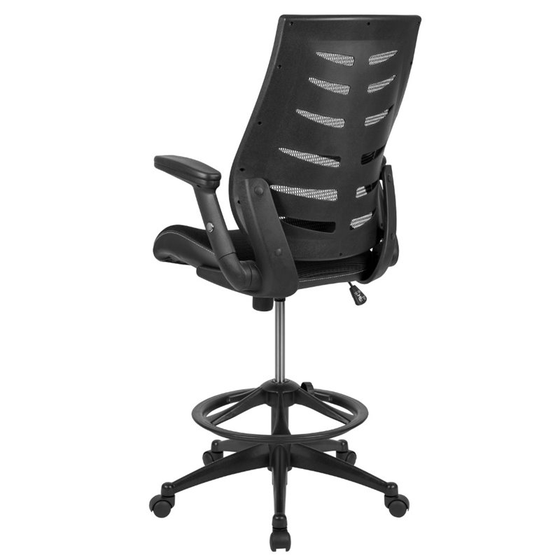 Flash Furniture Mesh Drafting Stool in Black