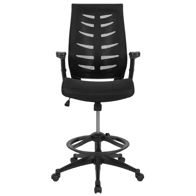 Flash Furniture Mesh Drafting Stool in Black