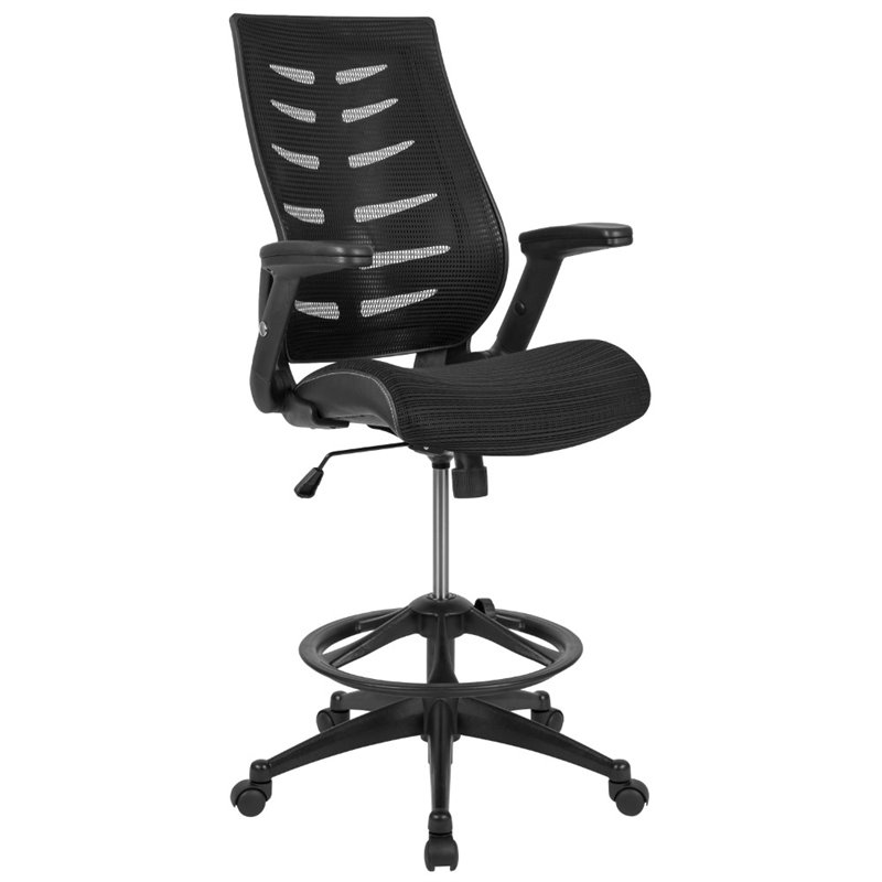 Flash Furniture Mesh Drafting Stool in Black