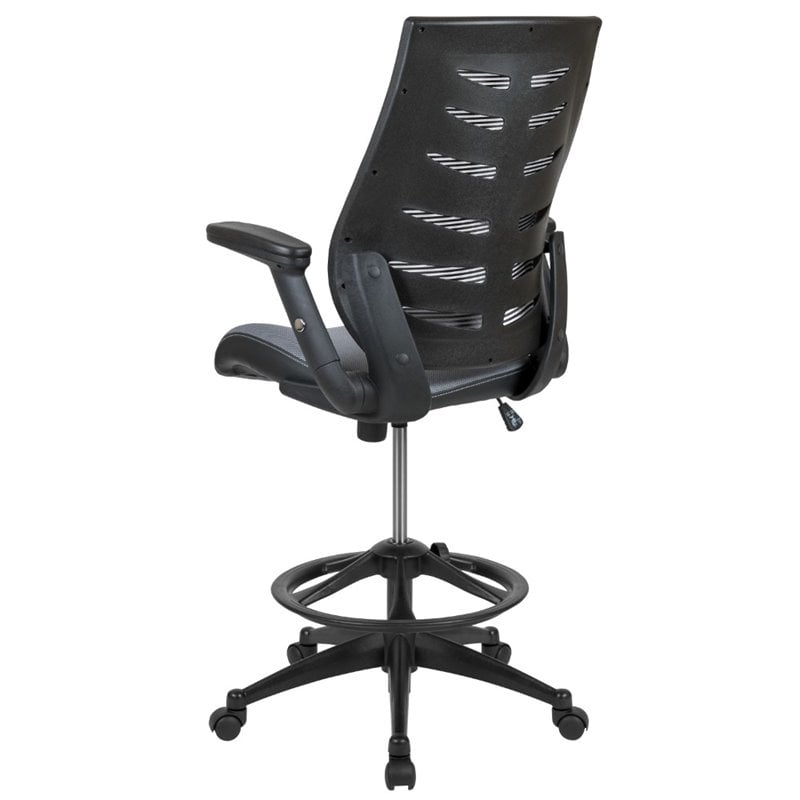 Flash Furniture Mesh Drafting Stool in Dark Gray