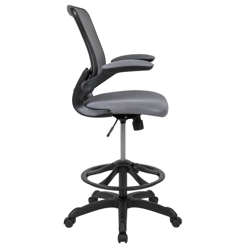 Flash Furniture Mesh Drafting Stool in Dark Gray