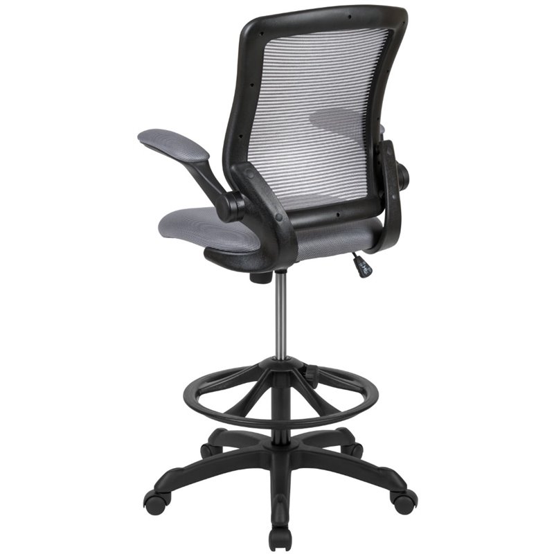 Flash Furniture Mesh Drafting Stool in Dark Gray