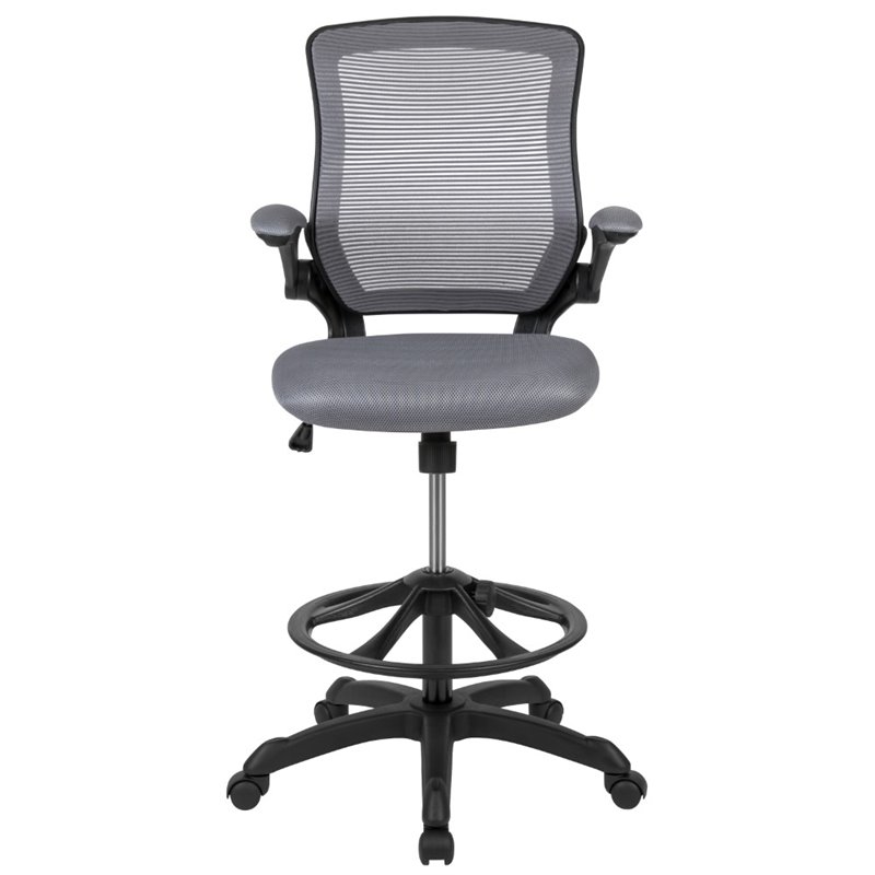 Flash Furniture Mesh Drafting Stool in Dark Gray