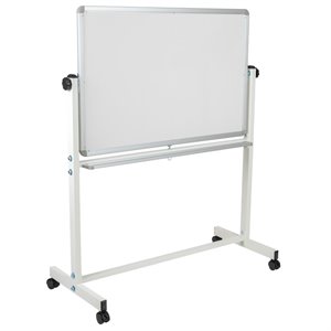 flash furniture hercules modern double sided mobile whiteboard in white