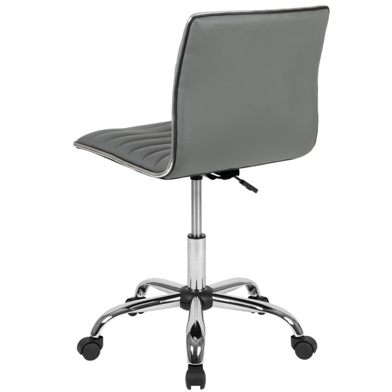 Flash Furniture Low Back Faux Leather Office Swivel Chair in Light Gray