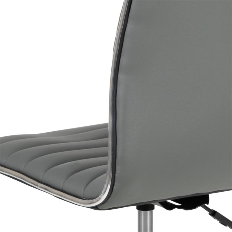 Flash Furniture Low Back Faux Leather Office Swivel Chair in Light Gray