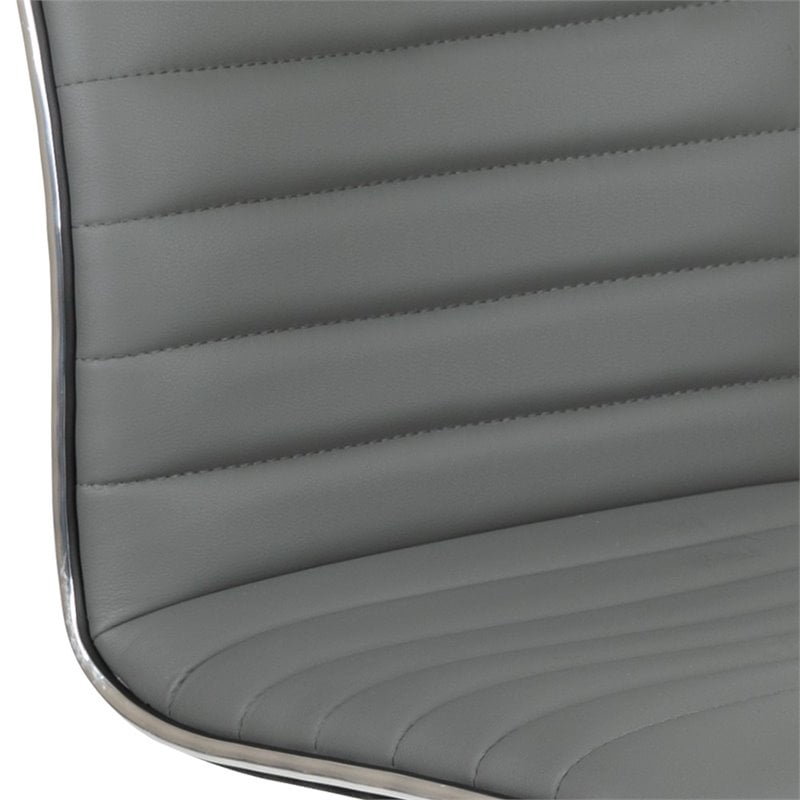Flash Furniture Low Back Faux Leather Office Swivel Chair in Light Gray