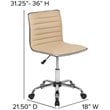 Flash Furniture Low Back Faux Leather Office Swivel Chair in Tan