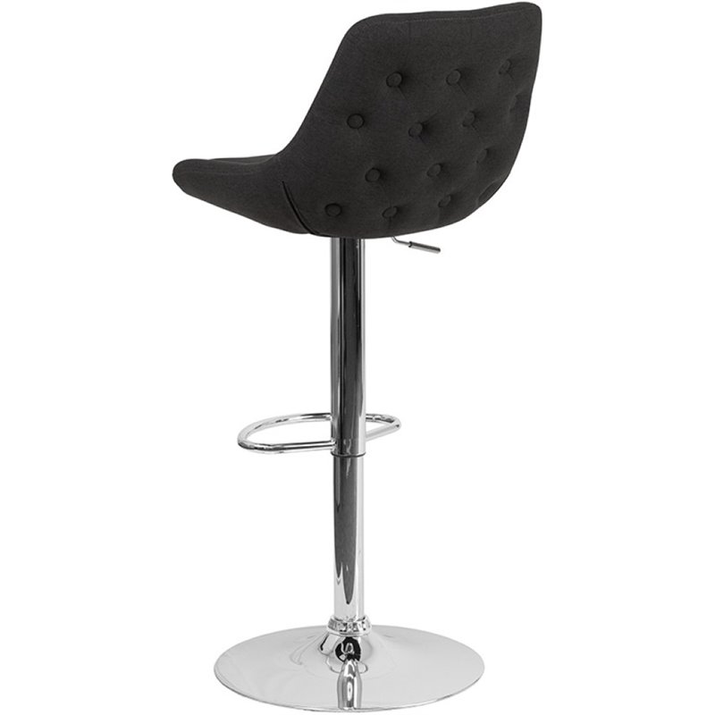 Flash Furniture Fabric Gas Lift Adjustable Swivel Bar Stool in Black