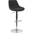 Flash Furniture Fabric Gas Lift Adjustable Swivel Bar Stool in Black