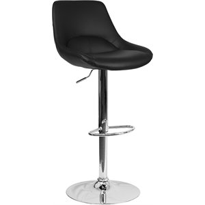 flash furniture lightweight faux leather upholstered gas lift adjustable swivel bar stool